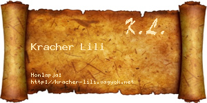 Kracher Lili névjegykártya